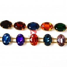 oval rhinestones cup chains